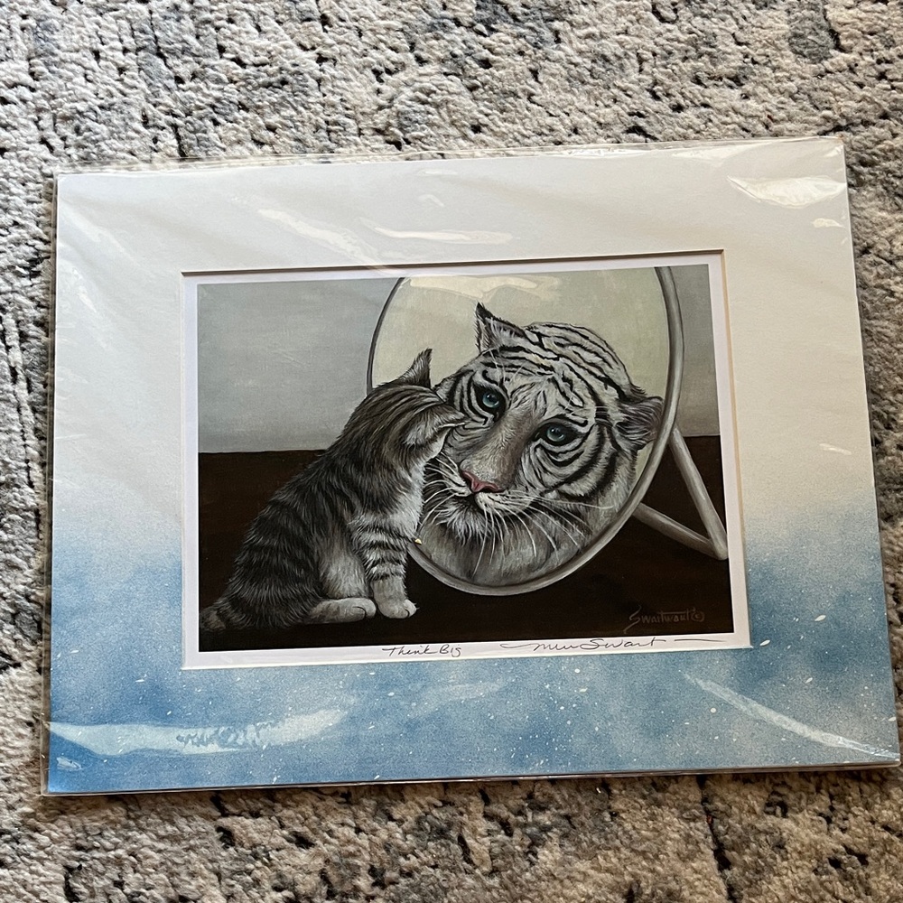 Majestic Feline Reflection Art Print